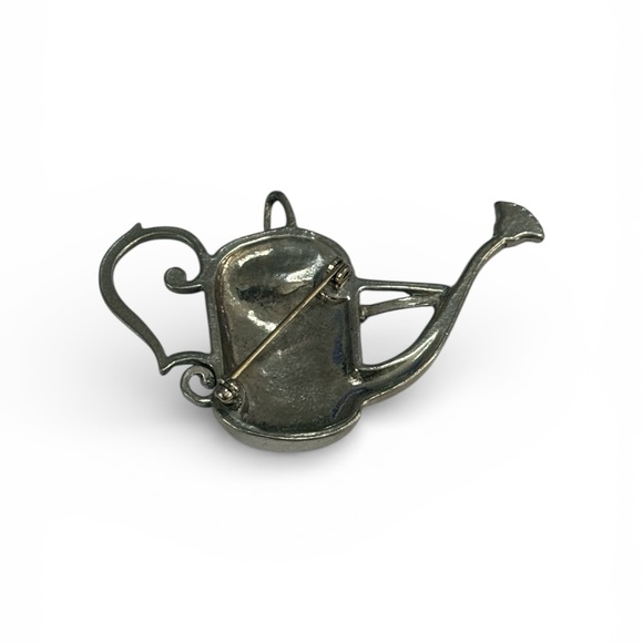 Decorative Pewter Watering Can Pin - Picture 2 of 2